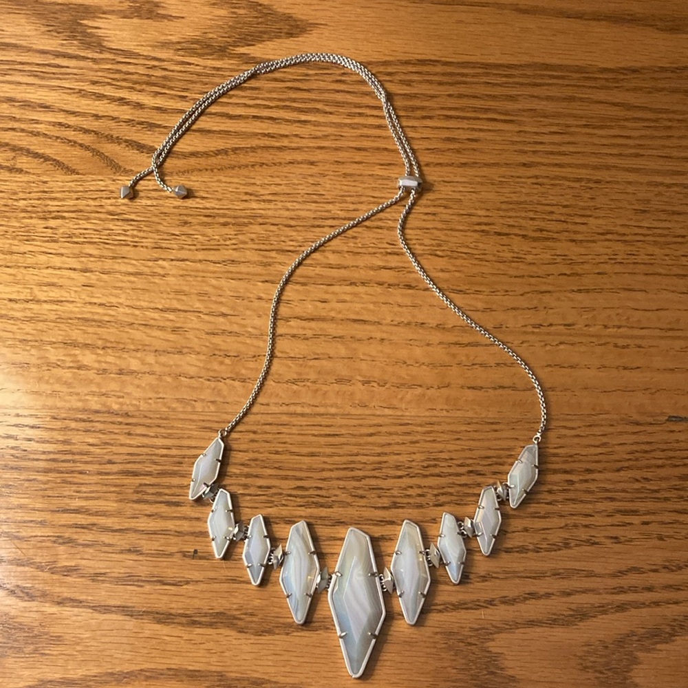 Kendra Scott Adjustable Multi Stone Silver Neckla… - image 4